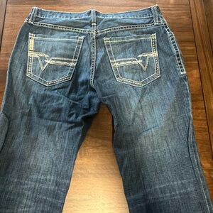 Cinch Blue Denim Jeans with Orange Logo